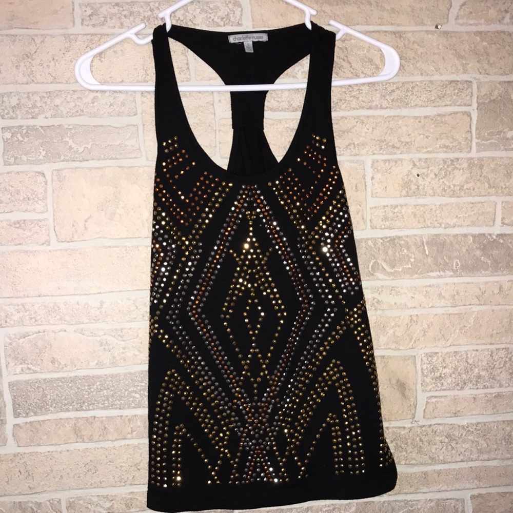 Charlotte Russe Rhinestone Racerback Tank